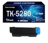 TK-5280 Compatible For Kyocera Toner Cartridge with Chip | 13,000 Pages Black/11,000 Pages Color For Kyocera ECOSYS M6235cidn M6635cidn P6235cdn Printer ,Cyan