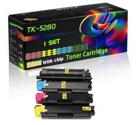 TK-5280 Compatible for Kyocera Toner Cartridge with Chip ECOSYS M6235cidn ECOSYS M6635cidn ECOSYS Printers (4-Pack BK/C/M/Y)