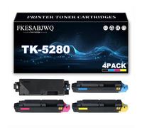 TK-5280 Toner Cartridge, TK-5280K TK-5280C TK-5280M TK-5280Y Toner Cartridges for Kyocera ECOSYS P6235cdn M6235cidn M6635cidn Printer,4 Colors-1 Pack