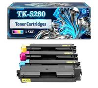 TK-5280 Toner Cartridges Compatible for Kyocera EcoSys M6235cidn M6635cidn P6235cdn Printers, With Chip Large Capacity 23000 Pages (4-Pack BK/C/M/Y)