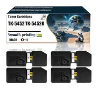 TK-5452 TK-5452K TK-5452C TK-5452M TK-5452Y Toner Cartridges Compatible with Kyocera ECOSYS MA2600cwfx MA2600cwx Printers, Replacement Parts Contains Chip and Clear Printing/114(4 Pack Black)