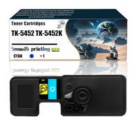 TK-5452 TK-5452K TK-5452C TK-5452M TK-5452Y Toner Cartridges Compatible with Kyocera ECOSYS MA2600cwfx MA2600cwx Printers, Replacement Parts Contains Chip and Clear Printing/114(1 Pack Cyan)