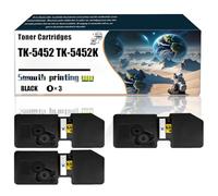TK-5452 TK-5452K TK-5452C TK-5452M TK-5452Y Toner Cartridges Compatible with Kyocera ECOSYS MA2600cwfx MA2600cwx Printers, Replacement Parts Contains Chip and Clear Printing/114(3 Pack Black)