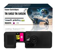 TK-5452 TK-5452K TK-5452C TK-5452M TK-5452Y Toner Cartridges Compatible with Kyocera ECOSYS MA2600cwfx MA2600cwx Printers, Replacement Parts Contains Chip and Clear Printing/114(1 Pack Magenta)