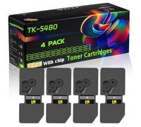 TK-5480 Compatible for Kyocera Toner Cartridges with Chip EcoSys MA2101cfx PA2101cwx MA2101cwfx Printers (4 Pack Black)