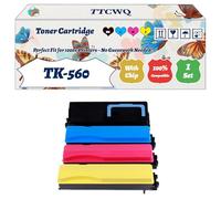 TK-560 Toner Cartridge Compatible for Kyocera FS-C5300DN FS-C5350DN ECOSYS P6030 ECOSYS P6030cdn Printers, with Chip, High Yield 12000 Pages, High-Definition Printing (4-Pack BK/C/M/Y)