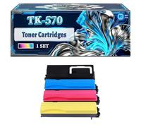 TK-570 Toner Cartridges Compatible for Kyocera FS-C5400DN Printers, With Chip Large Capacity 26000 Pages (4-Pack BK/C/M/Y)