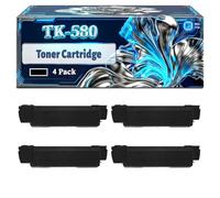TK-580 Toner Cartridge Compatible for Kyocera FS-C2026 FS-C2026MFP FS-C2026MFP+ FS-C2126 FS-C2126MFP FS-C2526MFP FS-C2626MFP FS-C5250 FS-C5250DN ECOSYS Printers (4 Pack Black)