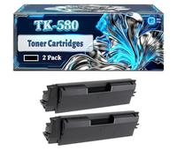 TK-580 Toner Cartridges Compatible for Kyocera EcoSys P6021 P6021cdn FS-C5150DN Printers, With Chip Large Capacity 4500 Pages (2 Pack Black)