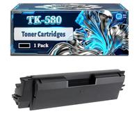 TK-580 Toner Cartridges Compatible for Kyocera EcoSys P6021 P6021cdn FS-C5150DN Printers, With Chip Large Capacity 4500 Pages (1 Pack Black)