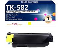 TK-582 Toner Cartridges for Kyocera PRINTER FS-C5150DN ECOSYS P6021cdn Printers, for School Hospital and Bank, 3500 Pages,Yellow-1 pack