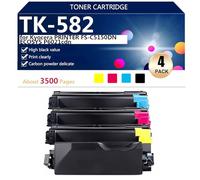 TK-582 Toner Cartridges for Kyocera PRINTER FS-C5150DN ECOSYS P6021cdn Printers, for School Hospital and Bank, 3500 Pages,BCMY-1 pack