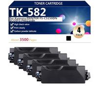 TK-582 Toner Cartridges for Kyocera PRINTER FS-C5150DN ECOSYS P6021cdn Printers, for School Hospital and Bank, 3500 Pages,Black-4 pack