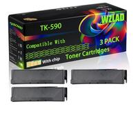 TK-590 Compatible for Kyocera Toner Cartridges with Chip ECOSYS M 6026 cdn M 6026 cidn M 6526 cdn M 6526 cidn P 6026 Printers (3 Pack Black)