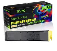 TK-590 Compatible for Kyocera Toner Cartridges with Chip FS-C 2000 Series FS-C 2026 MFP FS-C 2026 MFP plus FS-C 2100 Printers (1 Pack Yellow)
