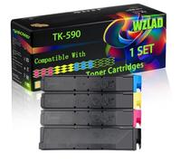 TK-590 Compatible for Kyocera Toner Cartridges with Chip FS-C 2126 MFP FS-C 2126 MFP plus FS-C 2526 MFP FS-C 2626 MFP FS-C 5250 Printers (4-Pack BK/C/M/Y)