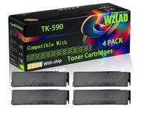 TK-590 Compatible for Kyocera Toner Cartridges with Chip FS-C 2126 MFP FS-C 2126 MFP plus FS-C 2526 MFP FS-C 2626 MFP FS-C 5250 Printers (4 Pack Black)