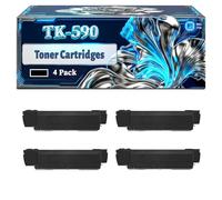 TK-590 Toner Cartridges Compatible for Kyocera ECOSYS P6026cdn FS-C2026 FS-C2026MFP FS-C2026MFP+ Printers, With Chip Large Capacity 8000 Pages (4 Pack Black)