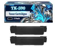 TK-590 Toner Cartridges Compatible for Kyocera FS-C2126 FS-C2126MFP FS-C2526MFP FS-C2626MFP FS-C5250 FS-C5250DN Printers, With Chip Large Capacity 8000 Pages (2 Pack Black)