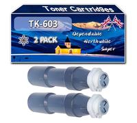 TK-603 Toner Cartridges Compatible for Kyocera KM-4530 KM-5530 KM-6330 KM-7530 Printers, High-Definition Printing Effect with Chip, 40000 Pages (2-Pack Black)