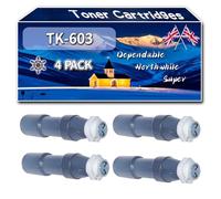 TK-603 Toner Cartridges Compatible for Kyocera KM-4530 KM-5530 KM-6330 KM-7530 Printers, High-Definition Printing Effect with Chip, 40000 Pages (4 Pack Black)