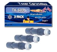 TK-603 Toner Cartridges Compatible for Kyocera KM-4530 KM-5530 KM-6330 KM-7530 Printers, High-Definition Printing Effect with Chip, 40000 Pages (3 Pack Black)