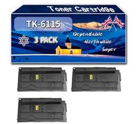 TK-6115 Toner Cartridge Compatible for Kyocera ECOSYS M4125idn ECOSYS M4132idn Printers, High-Definition Printing Effect with Chip, 15000 Pages (3 Pack Black)