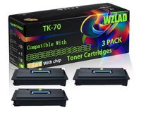 TK-70 Compatible for Kyocera Toner Cartridges with Chip FS-9120 DN Printers (3 Pack Black)