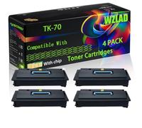 TK-70 Compatible for Kyocera Toner Cartridges with Chip FS-9120 DN Printers (4 Pack Black)