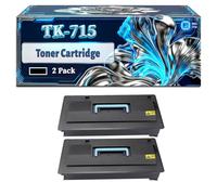 TK-715 Toner Cartridge Compatible for Kyocera KM-3050 KM-4050 KM-5050 Printers, With Chip Large Capacity 34000 Pages (2-Pack Black)