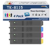 TK-8115 Toner Cartridge(With Chip) Replacement For Kyocera TK-8115K TK-8115C TK-8115M TK-8115Y Compatible For Kyocera ECOSYS M8130cidn M8124cidn Printers, 6000-12000 Pages,4 Colors-1 Set
