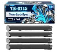 TK-8115 Toner Cartridges Compatible for Kyocera ECOSYS M8124cidn M8130cidn Printers, With Chip Large Capacity 22000 Pages (4 Pack Black)