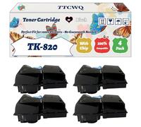TK-820 Toner Cartridge Compatible for Kyocera FS-C8100DN Printers, with Chip, High Yield 15000 Pages, High-Definition Printing (4 Pack Black)