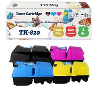 TK-820 Toner Cartridge Compatible for Kyocera FS-C8100DN Printers, with Chip, High Yield 15000 Pages, High-Definition Printing (4-Pack BK/C/M/Y)