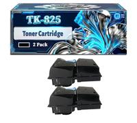 TK-825 Toner Cartridge Compatible for Kyocera KM-C2520 KM-C2525E KM-C3225 KM-C3232 Printers, With Chip Large Capacity 15000 Pages (2 Pack Black)