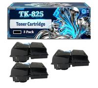 TK-825 Toner Cartridge Compatible for Kyocera KM-C2520 KM-C2525E KM-C3225 KM-C3232 Printers, With Chip Large Capacity 15000 Pages (3 Pack Black)