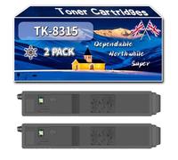 TK-8315 Toner Cartridges Compatible for Kyocera TASKalfa 2550c 2550ci Printers, High-Definition Printing Effect with Chip, 22000 Pages (2 Pack Black)