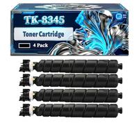 TK-8345 Toner Cartridge Compatible for Kyocera TK-8345K TK-8345C TK-8345M TK-8345Y Printers, With Chip Large Capacity 20000 Pages (4 Pack Black)