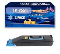TK-855 Toner Cartridges Compatible for Kyocera TASKalfa 400ci 500ci 552ci Printers, High-Definition Printing Effect with Chip, 35000 Pages (1 Pack Cyan)