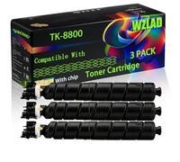 TK-8800 TK-8800C TK-8800M TK-8800K TK-8800Y TK8800 Compatible for Kyocera Toner Cartridge with Chip ECOSYS Printers (3 Pack Black)
