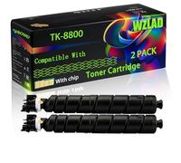 TK-8800 TK-8800C TK-8800M TK-8800K TK-8800Y TK8800 Compatible for Kyocera Toner Cartridge with Chip ECOSYS Printers (2 Pack Black)