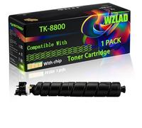 TK-8800 TK-8800C TK-8800M TK-8800K TK-8800Y TK8800 Compatible for Kyocera Toner Cartridge with Chip ECOSYS Printers (1 Pack Black)