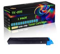 TK-895 Compatible for Kyocera Toner Cartridge with Chip ECOSYS FS-C8520MFP ECOSYS FS-C8525MFP FS-C8020MFP Printers (1 Pack Cyan)