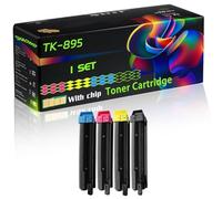 TK-895 Compatible for Kyocera Toner Cartridge with Chip ECOSYS FS-C8520MFP ECOSYS FS-C8525MFP FS-C8020MFP Printers (4-Pack BK/C/M/Y)