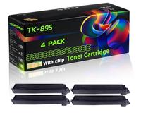 TK-895 Compatible for Kyocera Toner Cartridge with Chip ECOSYS FS-C8520MFP ECOSYS FS-C8525MFP FS-C8020MFP Printers (4 Pack Black)