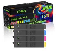 TK-895 Compatible for Kyocera Toner Cartridges with Chip FS-C8020MFP FS-C8025MFP FS-C8520MFP Printers (4-Pack BK/C/M/Y)