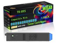 TK-895 Compatible for Kyocera Toner Cartridges with Chip FS-C8020MFP FS-C8025MFP FS-C8520MFP Printers (1 Pack Cyan)