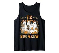 TK Boo Crew TK Teacher Halloween Floral Ghost Coquette Bow Tank Top