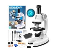 (TK-EM-2.) deAO Educational Science Toys Kids Microscope,Portable Microscope Kit with LED Light and Phone Holder,Kids Beginner Microscope Educational Science