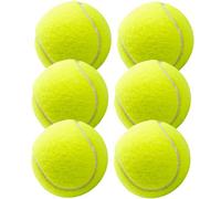 TK Gruppe 6 x Tennis Balls for Competition & Training - Yellow Tennis Ball for All Surfaces - Sand Court & Hall - with Tennis Net for Storage